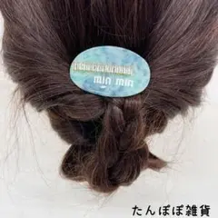 アセテートバレッタ　楕円形　大理石 ラインストーン　ヘアクリップ上品可愛い19