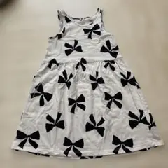 H&M リボン柄 ノースリーブワンピース US 110