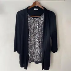 七分丈アンサンブル　ペーズリー柄