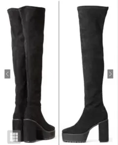 GRL チャンキーヒールニーハイブーツ gd1174