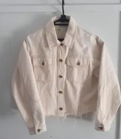 ZARA ザラ ホワイトデニムジャケット Gジャン ショート丈