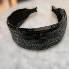 ブラック スパンコールカチューシャ