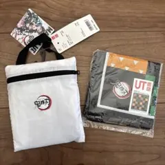 鬼滅の刃 エコバッグUNIQLOUTホワイト 非売品ハンカチ2点セット