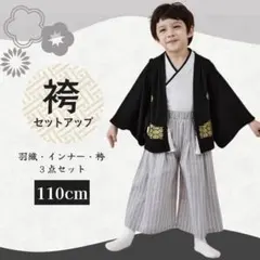袴 110 男の子 子供 卒園 黒 セット キッズ 5歳 撮影 前撮り 七五三