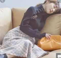 スナイデル　snidel スリーブデザインニットプルオーバー ブルー　F