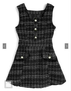 新品 GRL ツイードミニワンピース ブラック M