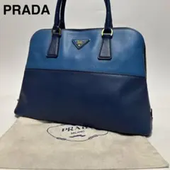t66【極美品】プラダ　三角ロゴ　プロムナード　サフィアーノ　ハンドバッグ