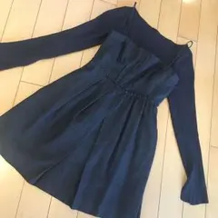 ジル スチュアート ワンピース 紺×青 ツィード9号