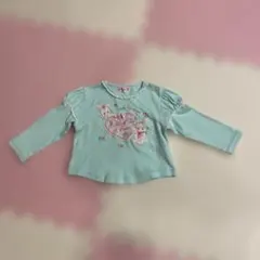 メゾピアノ トップス 長袖 秋冬用 90サイズ ミント 難あり 天使うさぎ