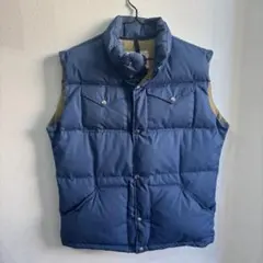 70s 茶タグ THE NORTH FACE ダウンベスト ネイビー L