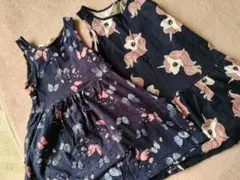H&M ユニコーン柄 ノースリーブワンピース 2-4Y　2枚セット