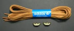 【新品・未使用】adidas ブラウンシューレースとゴールドロゴ