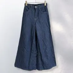 ユニクロ UNIQLO ハイライズスーパーワイドパンツ デニム 綿100《c85