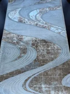 アンティーク袋帯☆G1水面の様なブラウンゴールドのベースに流れるデザイン