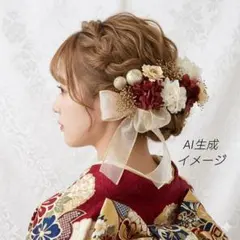 髪飾り【6312】ドライフラワー　結婚式　成人式　前撮　七五三　振袖　袴　卒業式