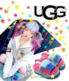 lisa-risa様✨表面超美品✨③22✨UGG✨ディスコ チェッカー スライド