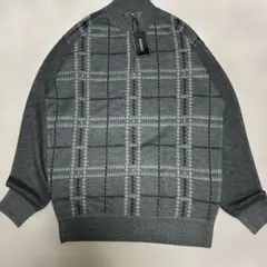 PARIS ハーフジップ ニット チェック柄 サラサラ素材肌触り良新品未使用‼️