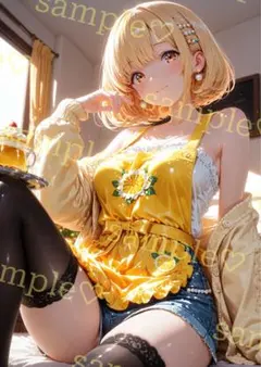 キラキラ　かわいい　AIイラスト　ポスター　A4サイズ　a686