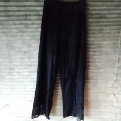 新品タグ付き★レース★パッチワークパンツ★黒★フリーサイズ