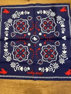 ミッキーマウス 花柄バンダナネイビー