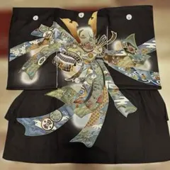 祝い着　祝着　お宮参り　産着　初着　掛着　兜　龍　丸に抱き茗荷　家紋　男の子　絹