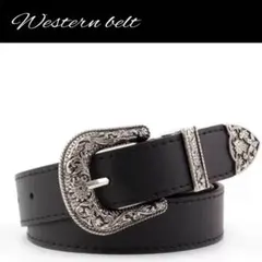 ウエスタンベルト ブラック 黒 ヴィンテージ レディース メンズ 古着 平成