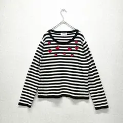 SONIA トップス カットソー ロングTシャツ 長袖 ボーダー 白黒 M