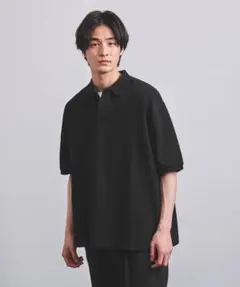 UNITED ARROWS カノコ ビッグ ポロシャツ ブラックのサムネイル