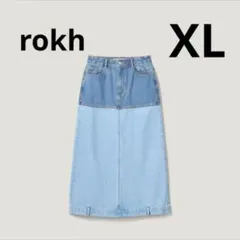 GU　rokh　ツートーンデニムスカート XLサイズ　タグ付き　ジーユー　ブルーのサムネイル
