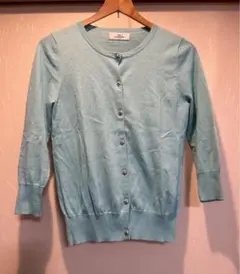 ミントグリーン 五分袖カーディガン