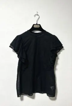 週末限定セール】moussy FRILL CHIFFON ブラウス ブラック - メルカリ