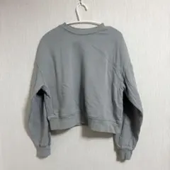 美品✨H&M グレー ショート丈 スウェット ボリューム袖 シンプル【XS】