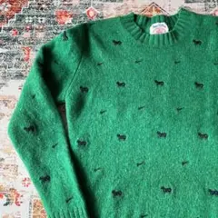 J.Press Shaggy Dog ウール ニットセーター グリーン Lサイズ