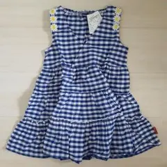 mou jon jon ギンガム ノースリーブワンピース 100cm コットン