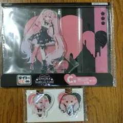 桜ミク①　アクリルスタンド　クリアバッジセット