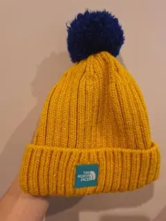 THE NORTH FACE ニット帽 ポンポン付き イエロー