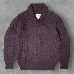 【90s/UK製】North Country ショールカラー ケーブル編みニットのサムネイル