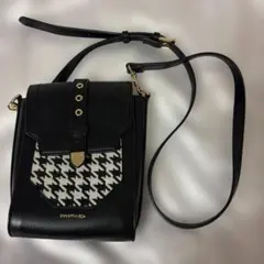 サマンサベガ　ショルダーバッグ　千鳥柄　ブラック