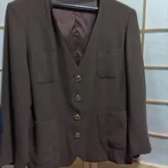 値下げ❗ハンドメイド　ブラウンジャケット　胸囲126cm