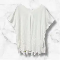 【RUDE GARRET】半袖フレアカットソー Vネック きれいめ 上品(M)上