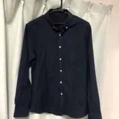 ネイビー 長袖 ボタンダウンシャツ