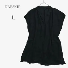 【ドレスキップ 】DRESKIP ブラック ノースリーブ チュニック リネン Lのサムネイル