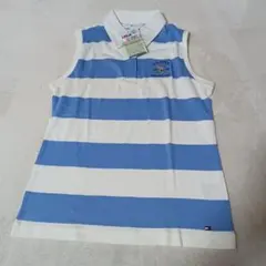 TOMMY HILFIGER ノースリーブポロシャツ　S　ボーダー　ゴルフ新品