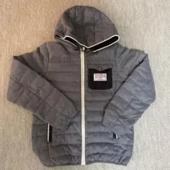 しまむら　ハリスツイード　グレー　キルティングアウター　ダウンコート　140