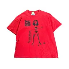 プリントTシャツ　チビT y2k コットン　レッド　M 古着　8aのサムネイル