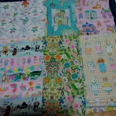 ユキエモン綿ローン　縦50cm横25cm 6枚セット 柄変更値下げ不可