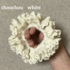 ✴︎シュシュ✴︎ 手編み　ハンドメイド　白