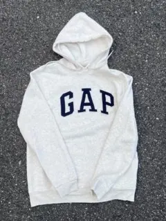 OLD GAP 00s ホワイト ロゴパーカーsサイズ 即売れ　裏起毛