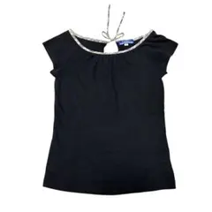 バーバリーブルーレーベル 半袖 Tシャツ ブラック ノバチェック リボン M