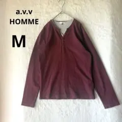 a.v.v HOMME メンズ M ヘンリーネック 長袖Tシャツ カットソーのサムネイル